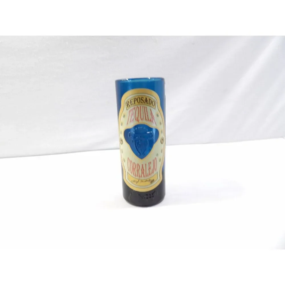 Reposado Tequila Corralejo cobalt blue shot glass set, 2 pcs, tall shooter glass